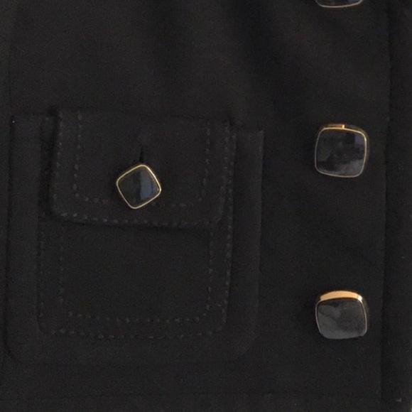 Kate Spade Black Wool Button Peacoat Jacket - Picture 5 of 7